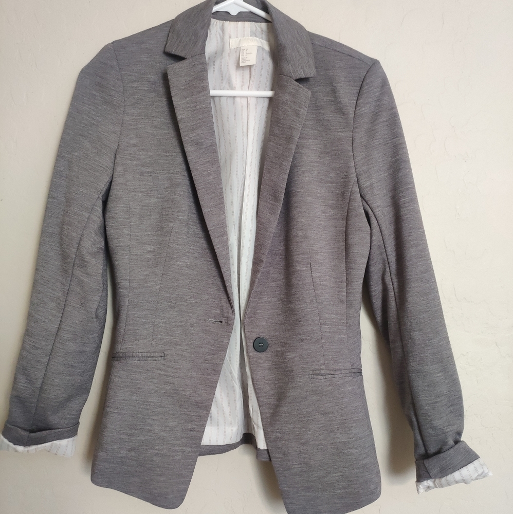 NWOT H&M Slim Cut Light Gray Blazer